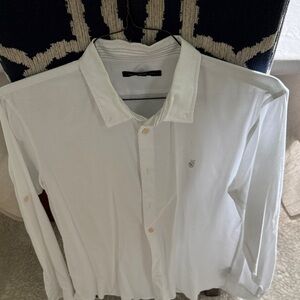John Varvatos White Casual Button Down Shirt